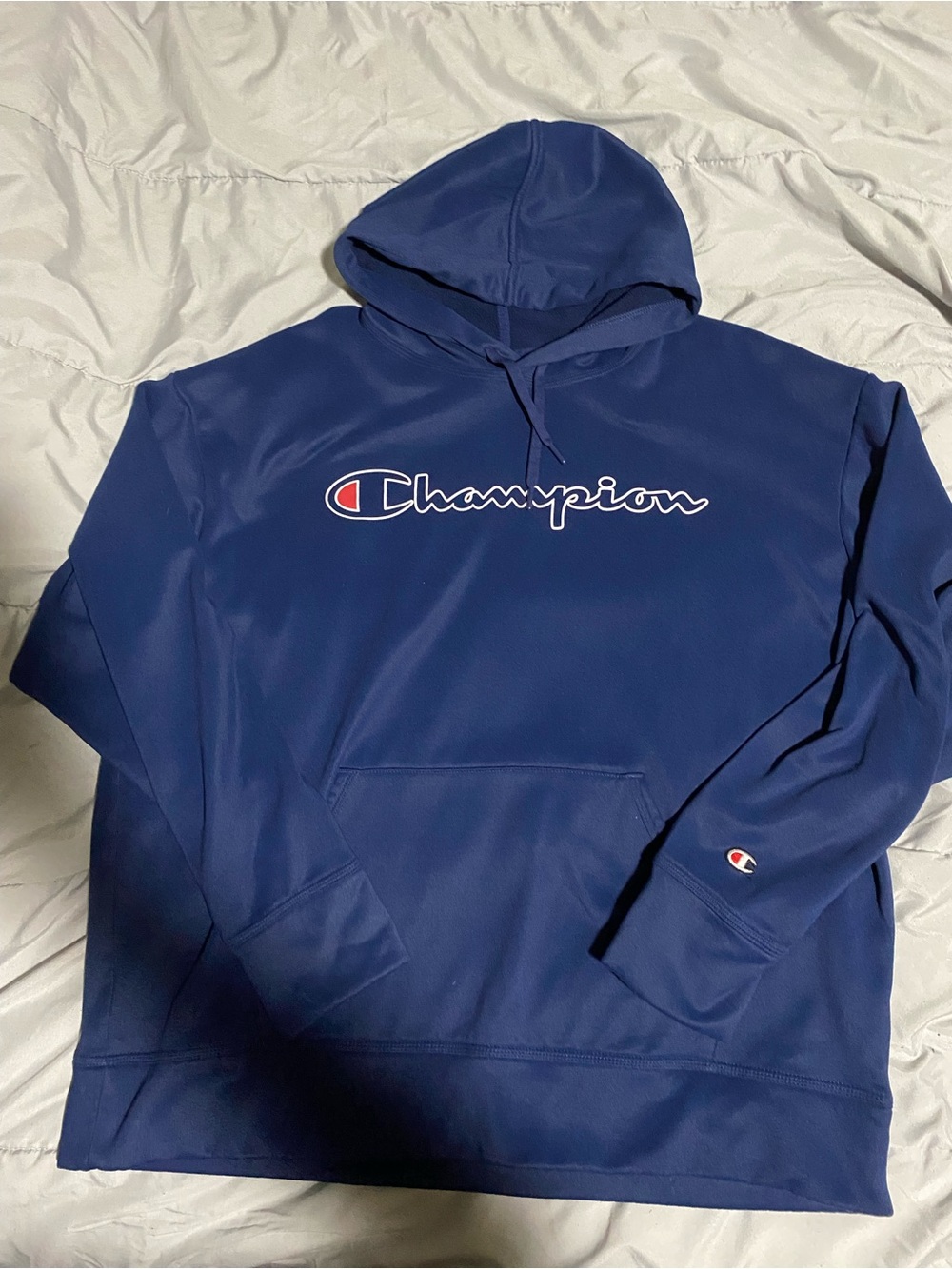 Champion Navy Blue Script Logo Pullover